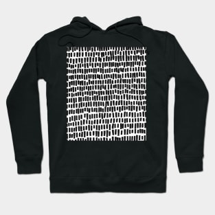 Monochrome Black and White Lines and Stripes Hoodie